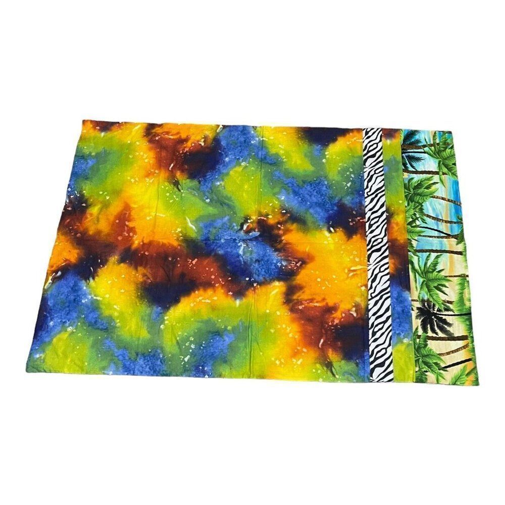 Handmade Tie Dyed Zebra Tropical Print Pillowcase Standard Beach Decor Nautical - Picture 4 of 4